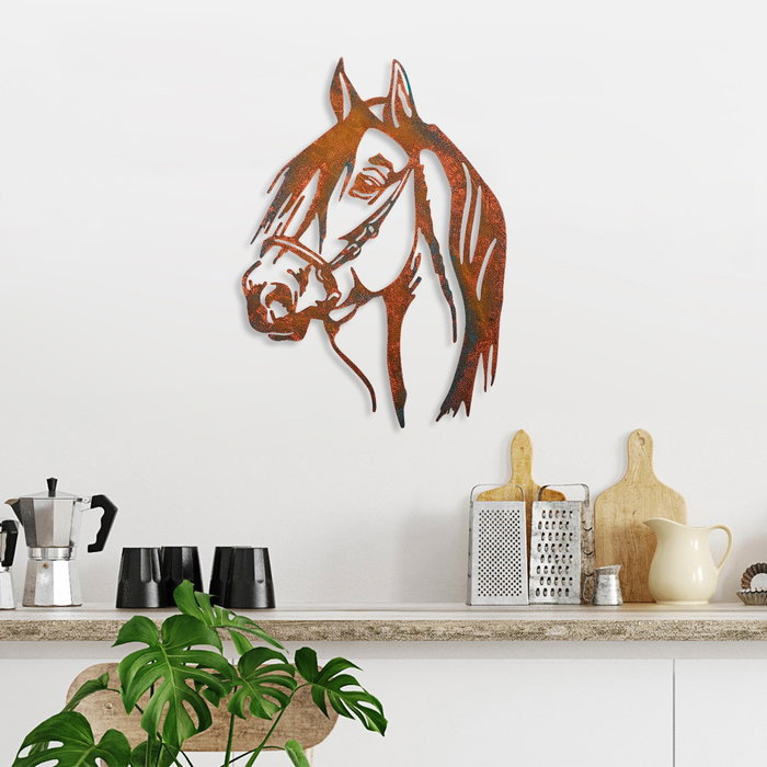 Wallity Horse - 1 Escultura de Pared de Metal Multicolor
